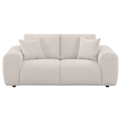 Burnett Chenille Upholstered Wide Arm Loveseat Ivory