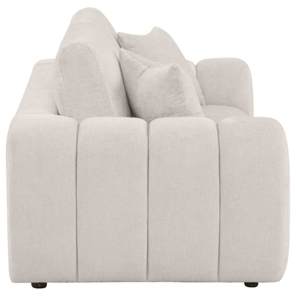 Burnett Chenille Upholstered Wide Arm Loveseat Ivory