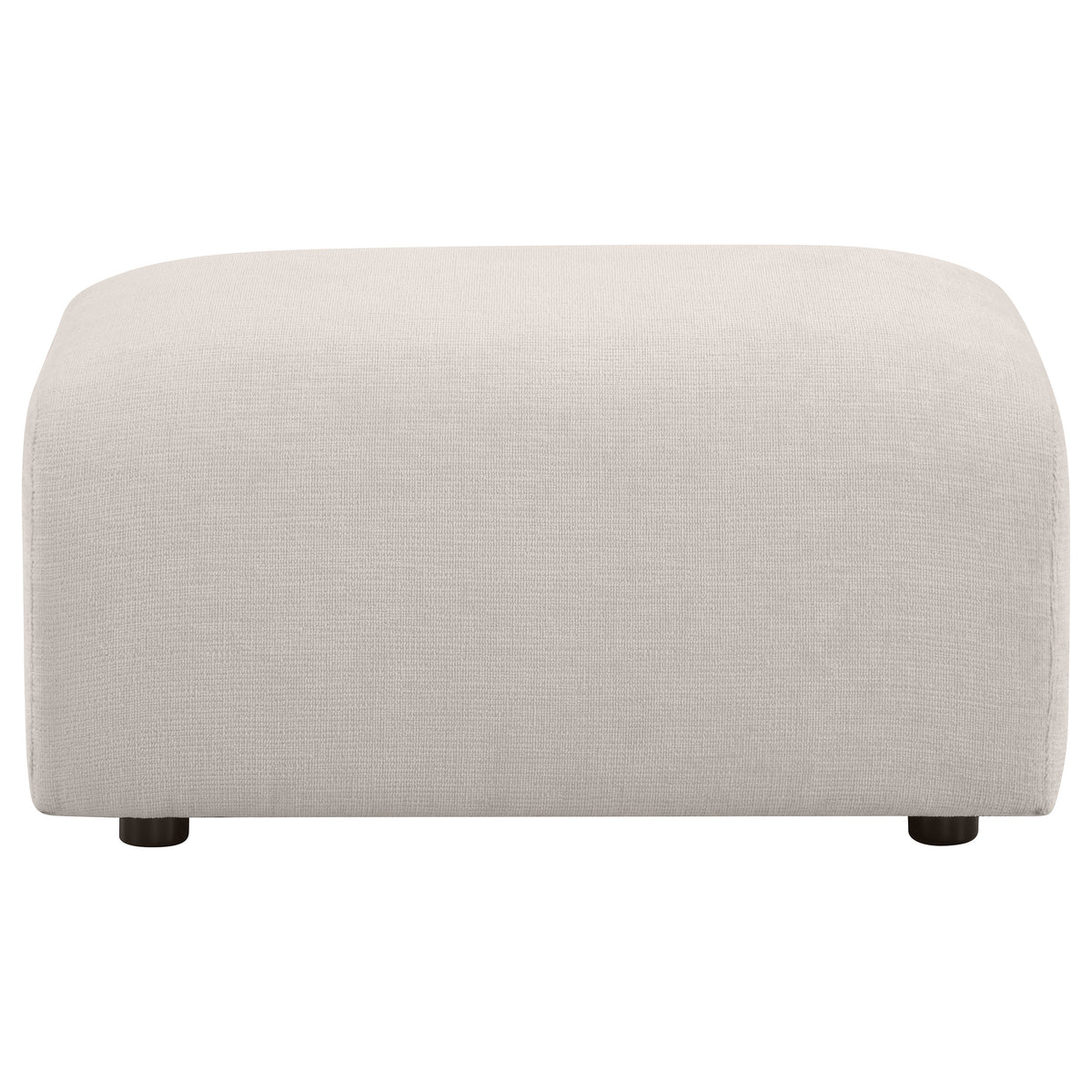 Burnett Chenille Upholstered Ottoman Ivory