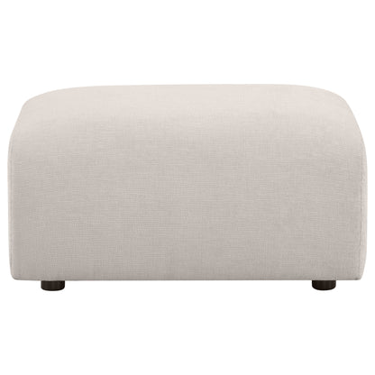 Burnett Chenille Upholstered Ottoman Ivory