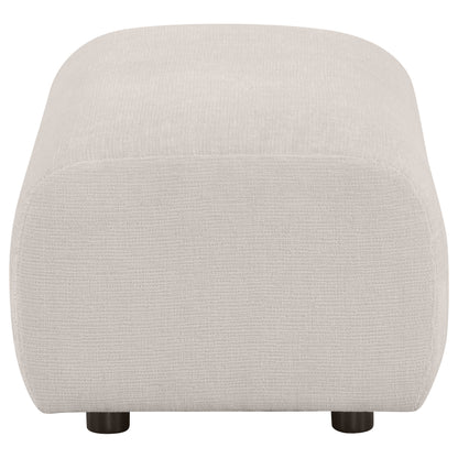 Burnett Chenille Upholstered Ottoman Ivory