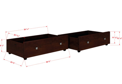 Dual Cappuccino Underbed Drawers