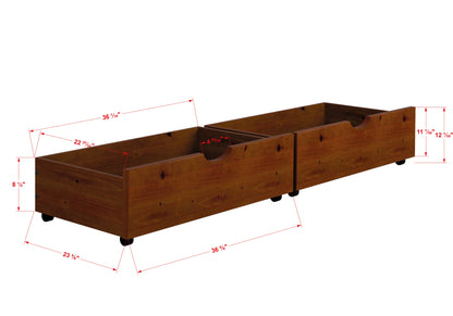 Dual Espresso Underbed Drawers