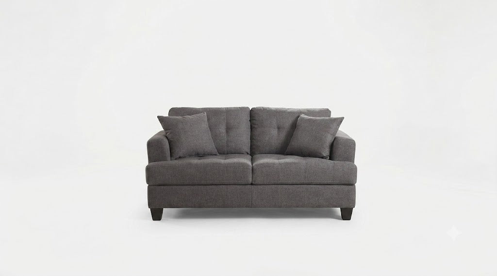 Samuel Contemporary Gray Fabric Loveseat