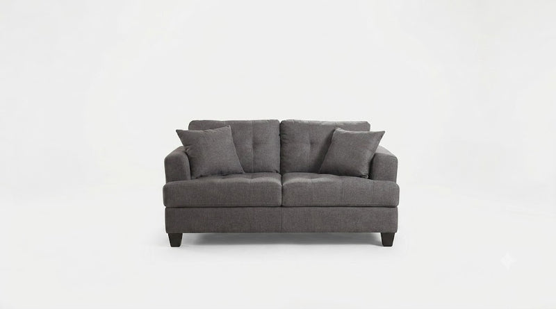 Samuel Contemporary Gray Fabric Loveseat