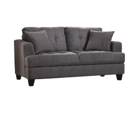 Contemporary Gray Fabric Loveseat