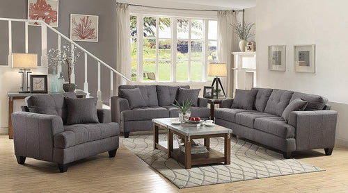 Samuel Contemporary Gray Fabric Loveseat