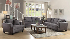 Samuel Contemporary Gray Fabric Loveseat