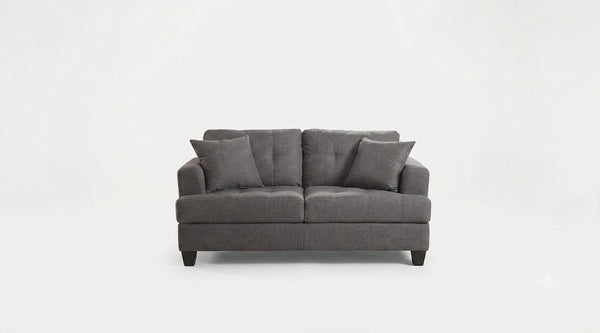Samuel Contemporary Gray Fabric Loveseat
