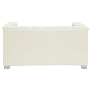 Chaviano Upholstered Track Arm Loveseat Pearl White