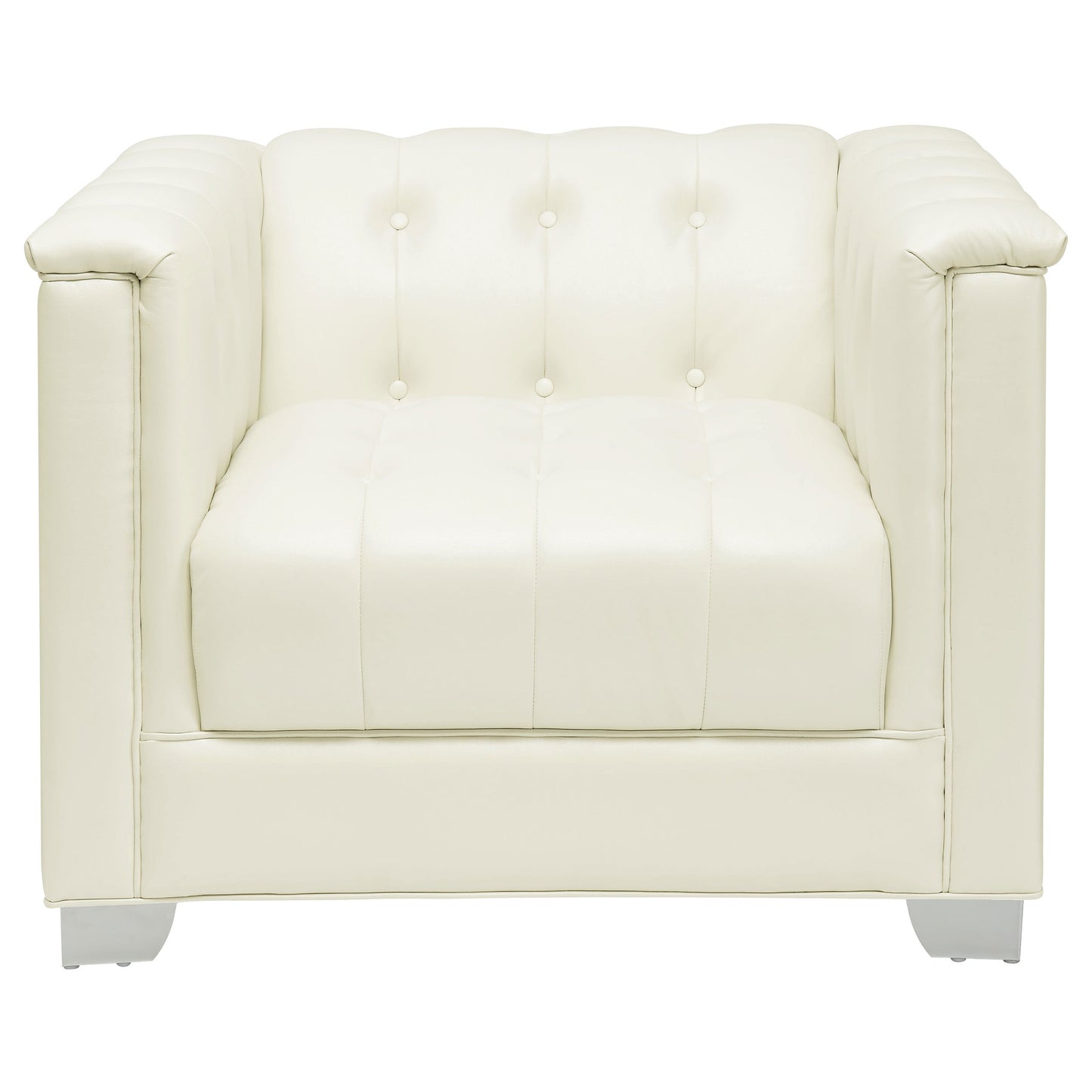 Sillón Chaviano tapizado con brazos articulados, color blanco perla