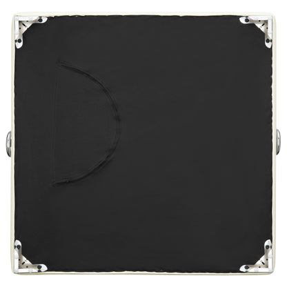 Sillón Chaviano tapizado con brazos articulados, color blanco perla