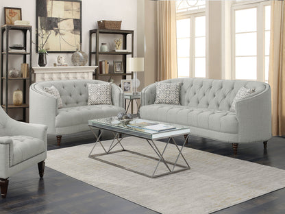 Avonlea Upholstered Sloped Arm Sofa Set Grey Fabric