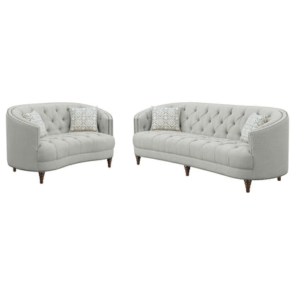 Avonlea Upholstered Sloped Arm Sofa Set Grey Fabric
