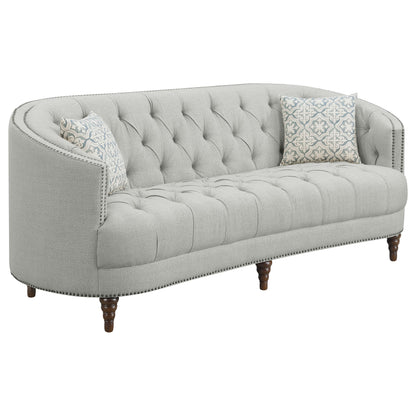 Avonlea Upholstered Sloped Arm Sofa Set Grey Fabric