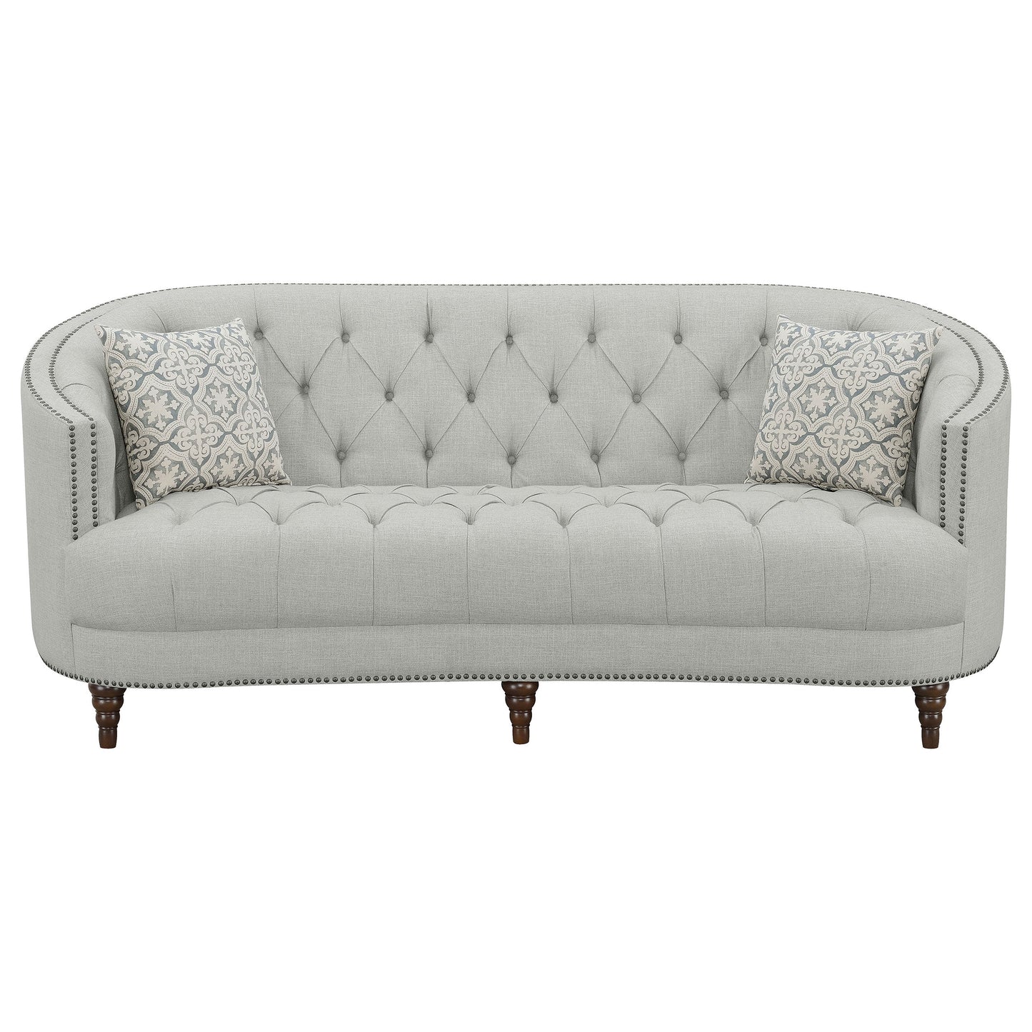 Avonlea Upholstered Sloped Arm Sofa Set Grey Fabric