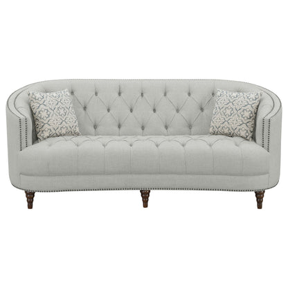 Avonlea Upholstered Sloped Arm Sofa Set Grey Fabric