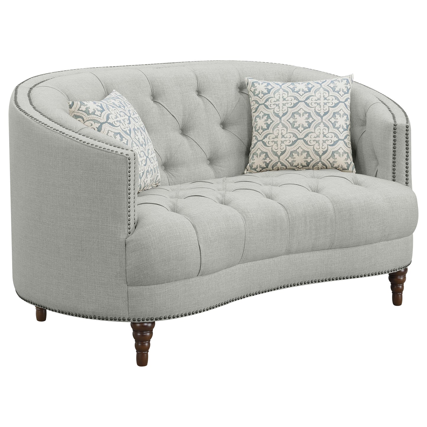 Avonlea Upholstered Sloped Arm Sofa Set Grey Fabric