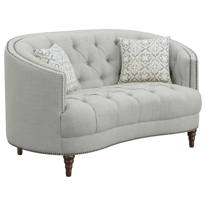 Avonlea Upholstered Sloped Arm Sofa Set Grey Fabric