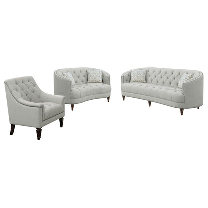 Avonlea Upholstered Sloped Arm Sofa Set Grey Fabric