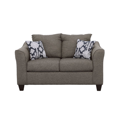 Salizar Upholstered Flared Arm Loveseat Charcoal Grey
