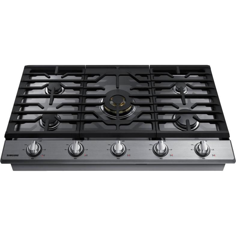  Samsung 36-inch Built-in Gas Cooktop with Wi-Fi and Bluetooth Connected NA36N7755TS/AA IMAGE 2