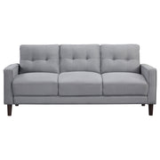 Conjunto de sofá capitoné Bowen con brazos articulados tapizados en beige
