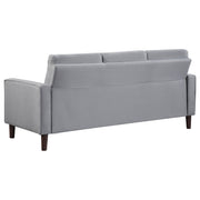 Conjunto de sofá capitoné Bowen con brazos articulados tapizados en beige