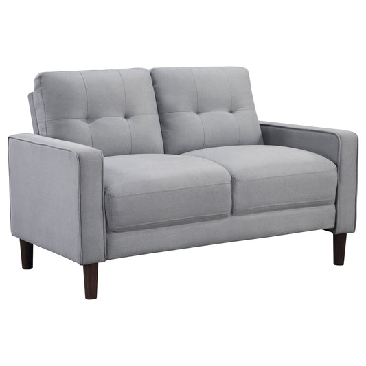 Bowen Upholstered Track Arm Tufted Loveseat Beige