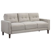 Conjunto de sofá capitoné Bowen con brazos articulados tapizados en beige