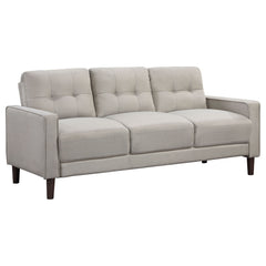 Conjunto de sofá capitoné Bowen con brazos articulados tapizados en beige