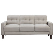 Conjunto de sofá capitoné Bowen con brazos articulados tapizados en beige