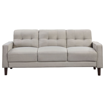 Bowen Upholstered Track Arm Tufted Sofa Set Beige