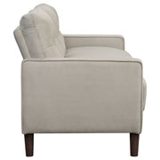 Conjunto de sofá capitoné Bowen con brazos articulados tapizados en beige
