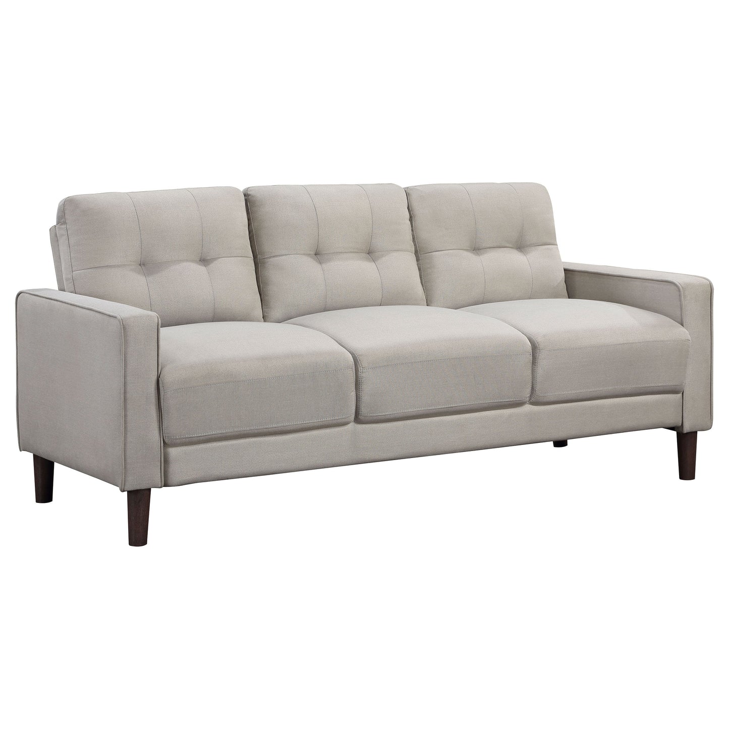 Bowen Upholstered Track Arm Tufted Sofa Set Beige