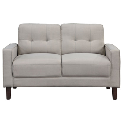 Bowen Upholstered Track Arm Tufted Sofa Set Beige