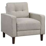 Conjunto de sofá capitoné Bowen con brazos articulados tapizados en beige