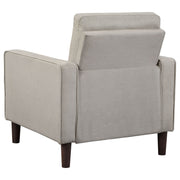 Sillón tapizado Bowen con brazos de riel y capitoné, color gris
