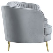 Sophia  Upholstered Channel Tufted Sofa Set Grey