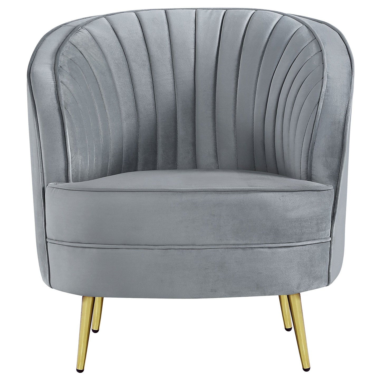 Sophia Upholstered Channel Tufted Barrel Accent Chair Blue