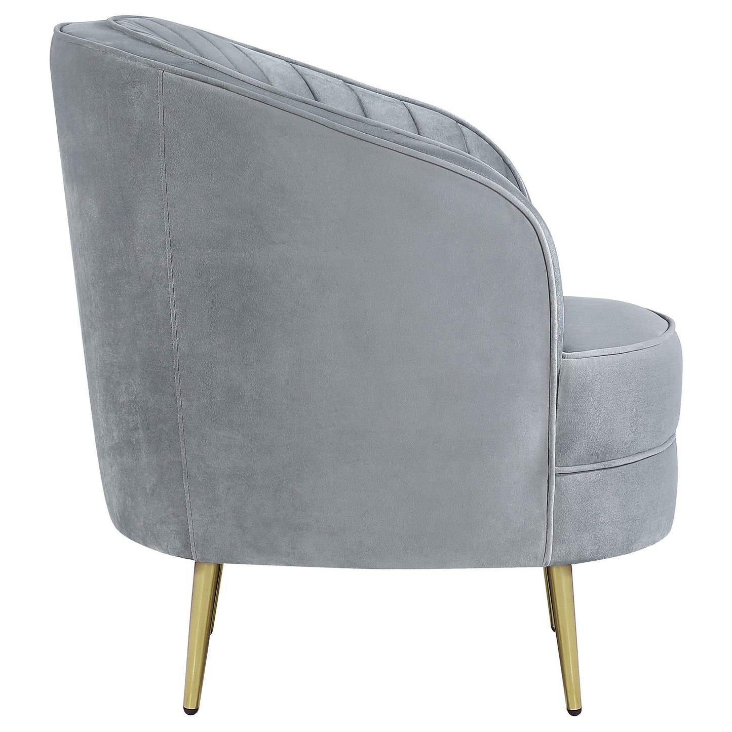 Sophia Upholstered Channel Tufted Barrel Accent Chair Blue