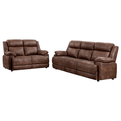 Ellington Upholstered Living Room Set Dark Brown