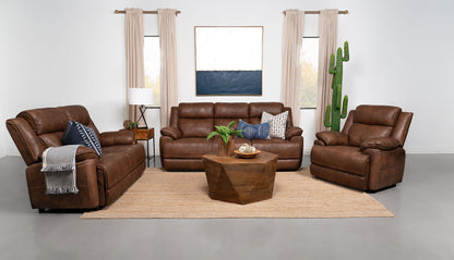 Ellington Upholstered Living Room Set Dark Brown