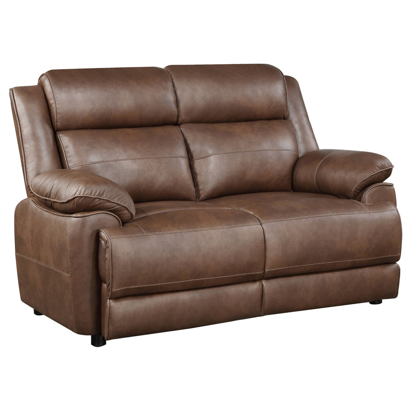 Loveseat Ellington tapizado con brazos acolchados, marrón oscuro