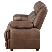 Loveseat Ellington tapizado con brazos acolchados, marrón oscuro
