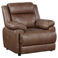 Sillón Ellington con brazos acolchados y tapizados, color marrón oscuro