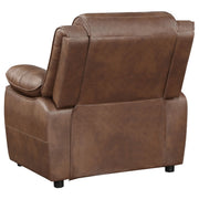 Sillón Ellington con brazos acolchados y tapizados, color marrón oscuro