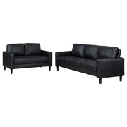 Conjunto de sofá tapizado Ruth con brazos articulados, color negro