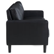 Conjunto de sofá tapizado Ruth con brazos articulados, color negro