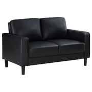 Conjunto de sofá tapizado Ruth con brazos articulados, color negro